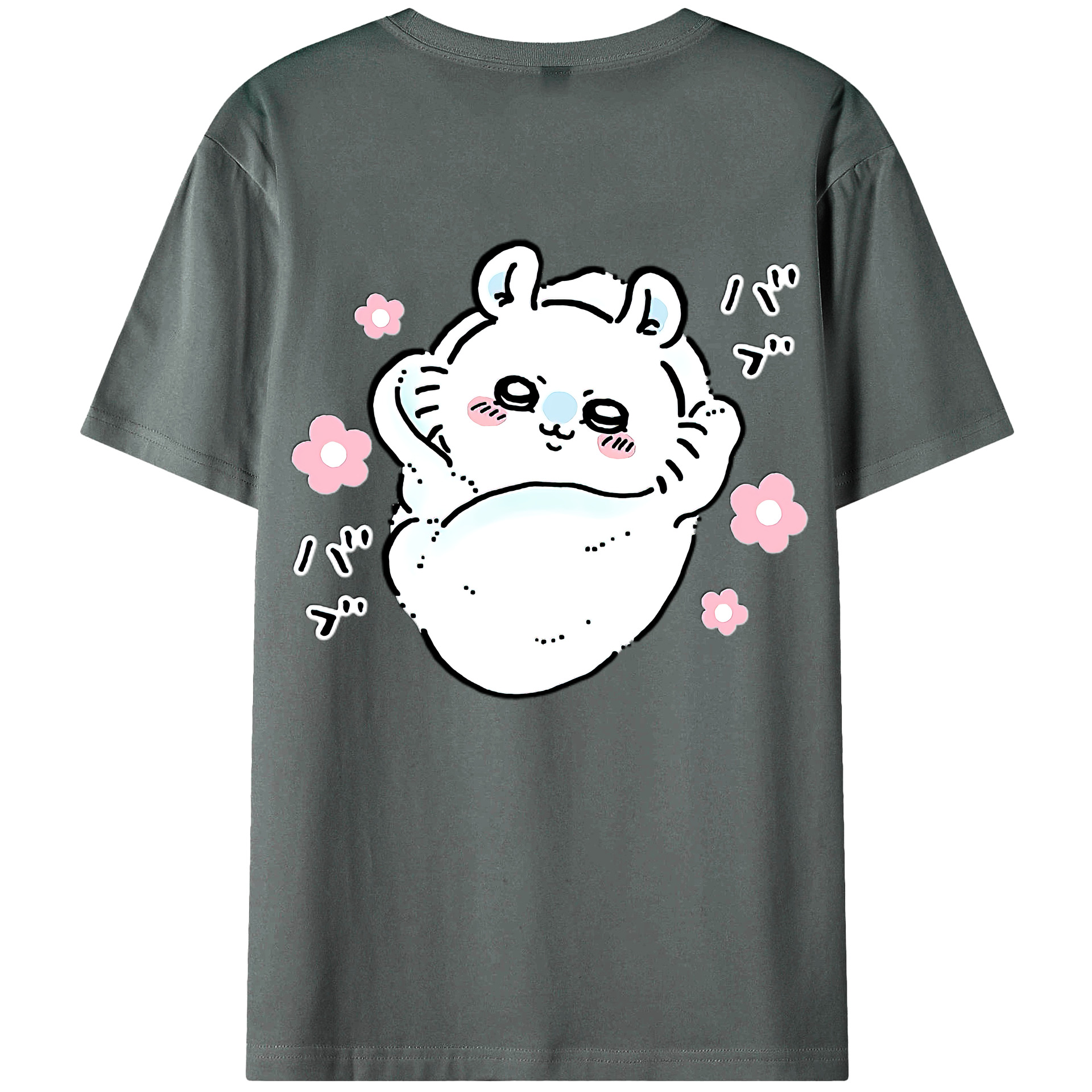 （画像用） ちいかわ モモンガ Chii-kawa Momonga 綿100％ メンズ半袖Tシャツ（バックプリント） 通気性